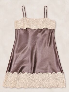 Free People Intimately Satin Lace Cami Top | Mauve Slip Tank | Boho Romantic XS